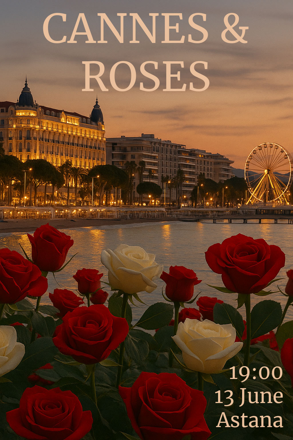 Афиша меропрития: Cannes & Roses в Астане