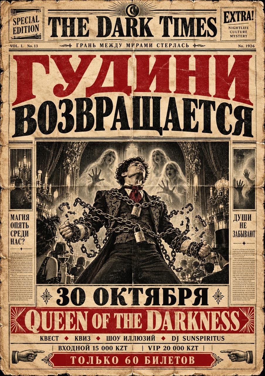 Афиша меропрития: Halloweek Day 5. The Dark Times: И стерлась грань между мирами. Возвращение Гудини и Легенды Проклятых вещей.