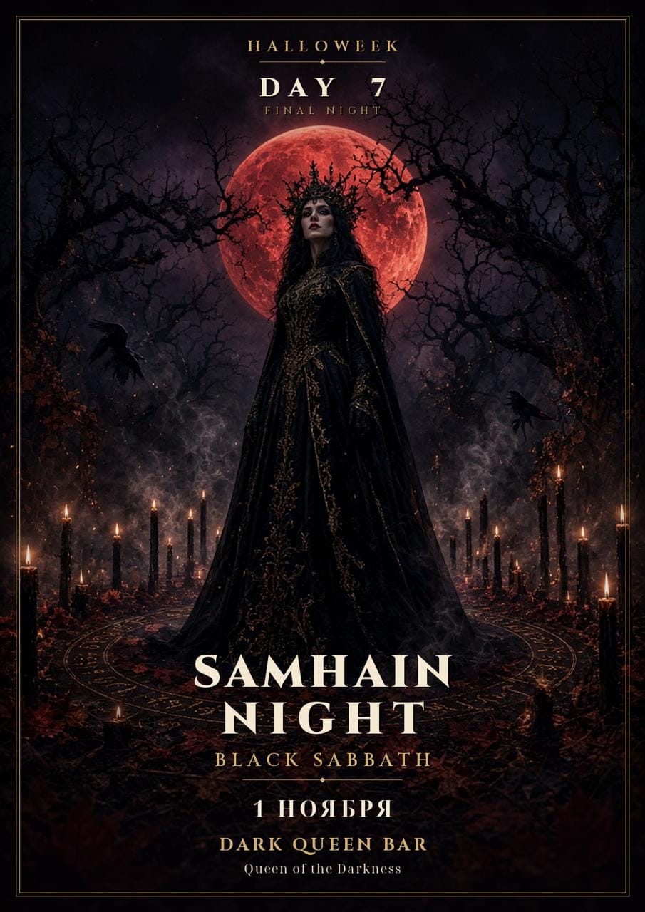 Афиша меропрития: Иммерсивная интерактивная вечеринка "Samhain Night: Black Sabbath". Halloweek Day 7 - заключительный день